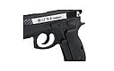 Пневматический пистолет ASG CZ-75 D Compact пластик, подвижный никелированный металлический затвор 4,5 мм, фото 4