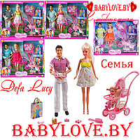 Кукла DEFA 8088 семья беременная, Кен, коляска с ребёнком