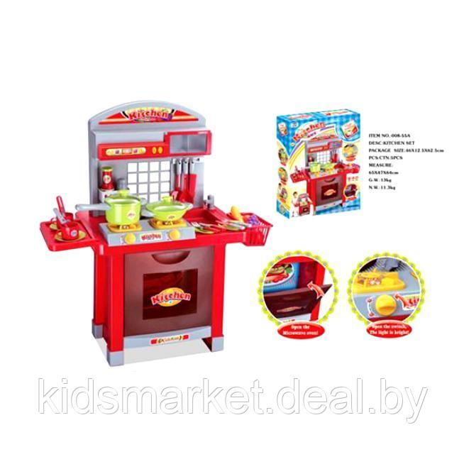 Детский игровой набор "Кухня" Kitchen set 008-55А (плита, духовка, мойка, аксессуары) со светом и звуком - фото 3 - id-p86279491