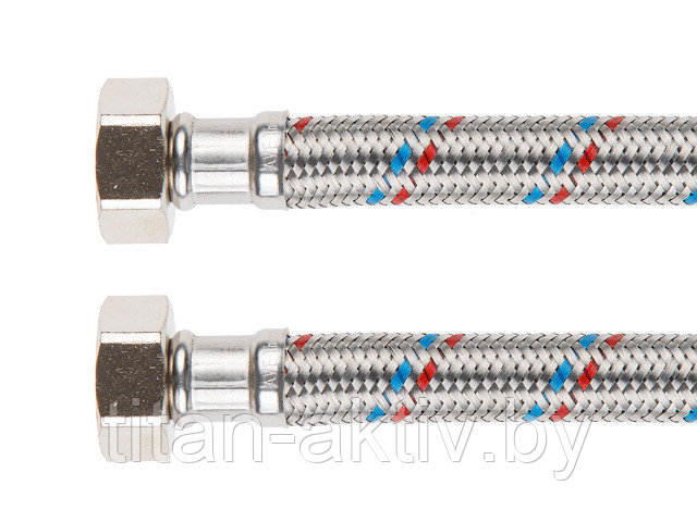 Подводка гибкая, SUS, гайка 3/4"" - гайка 3/4"" 50см AV Engineering (16 Bar, 100°С, теперь в пакете)