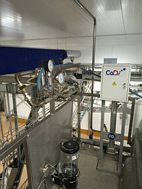 Готовая к эксплуатации система подачи двуокиси углерода к технологическому оборудованию по убою и переработке беконной свинины ИООО "Белдан" г.Барановичи.
