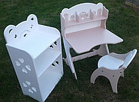 Комплект детской растущей мебели А001 + стеллаж  столик стульчик