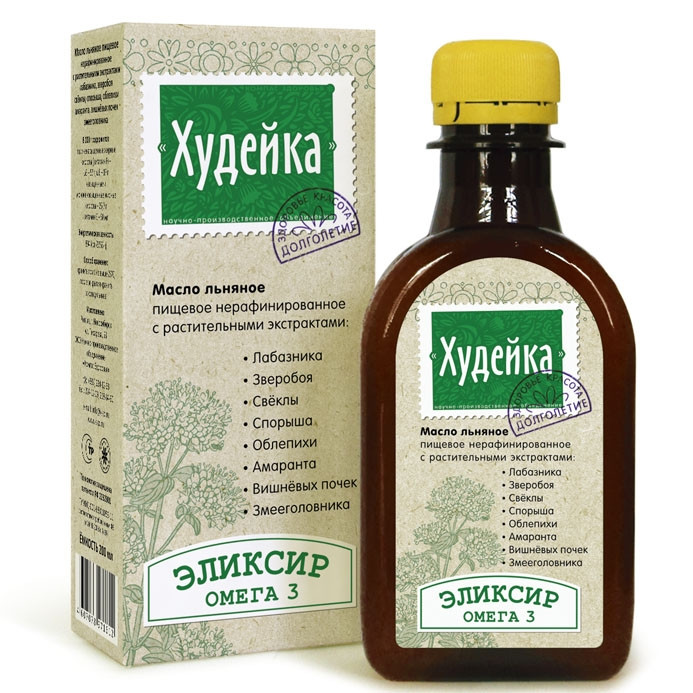 Масло льняное с растительными экстрактами "Худейка", Компас Здоровья, 200 мл
