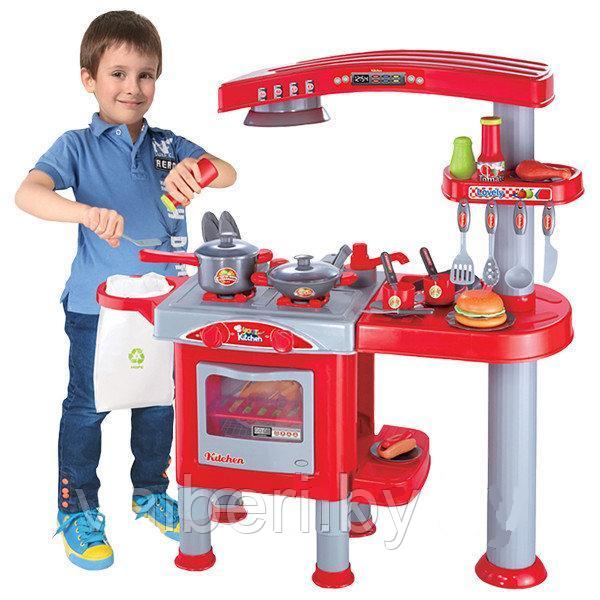 Детская игровая кухня 008-83 с духовкой, 35 предметов, высота 82 см, красная