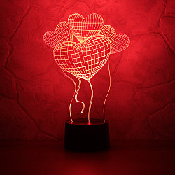 3D светильник Шарики сердечки