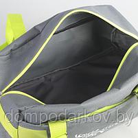 Сумка спортивная на молнии, 1 отдел, наружный карман, цвет серый/зелёный, фото 5