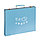 Набор для рисования 106 предметов в голубой деревянной коробке складной с ручкой, фото 2