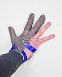 Перчатка кольчужная трехпалая с пластиковым манжетом M, L, XL, фото 2