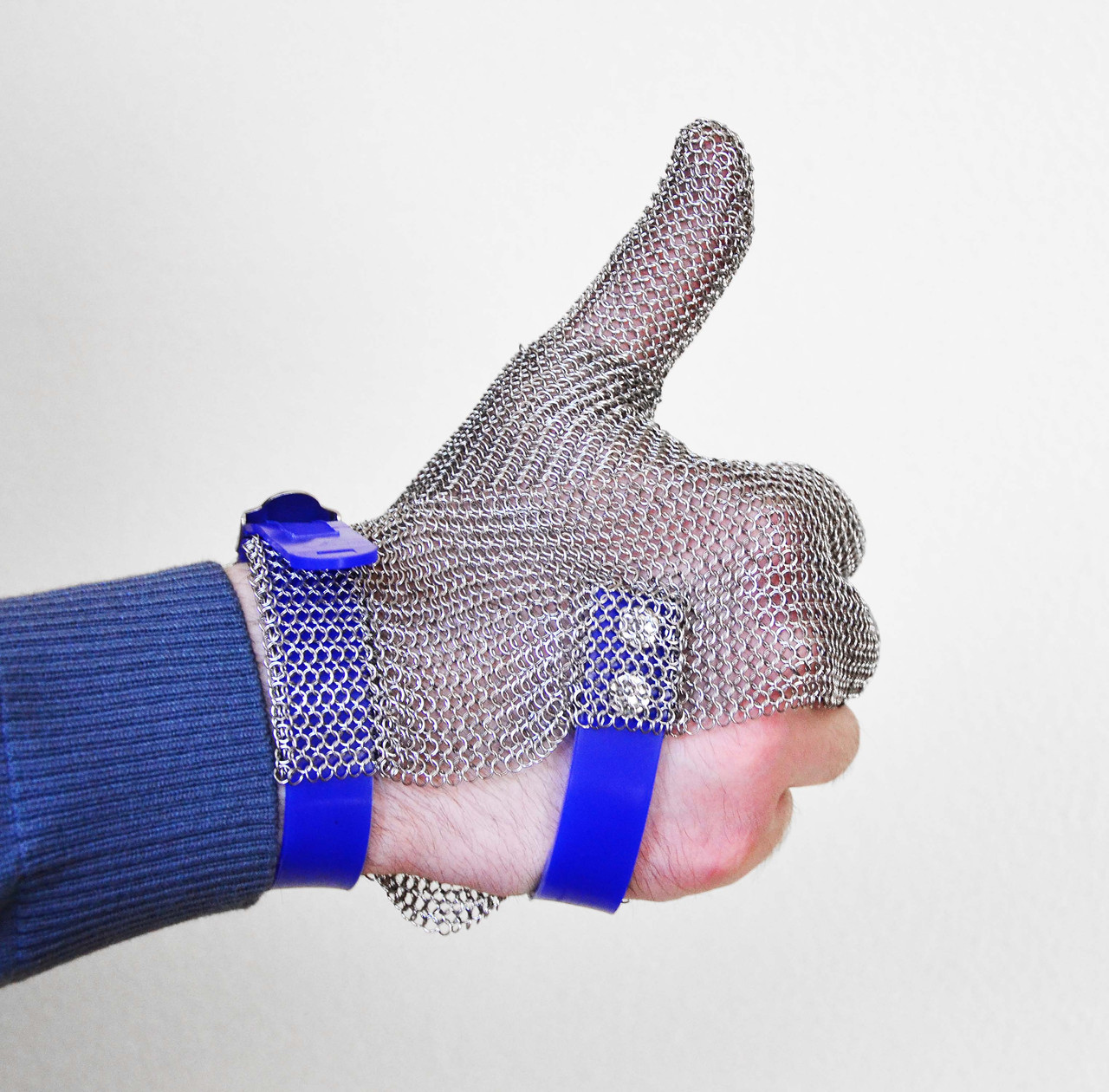 Перчатка кольчужная трехпалая с пластиковым манжетом M, L, XL - фото 3 - id-p86598729