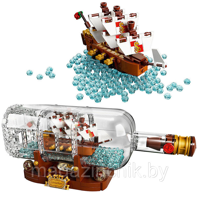 Конструктор Корабль в бутылке King 17303, аналог Лего 21313 - фото 4 - id-p86728361