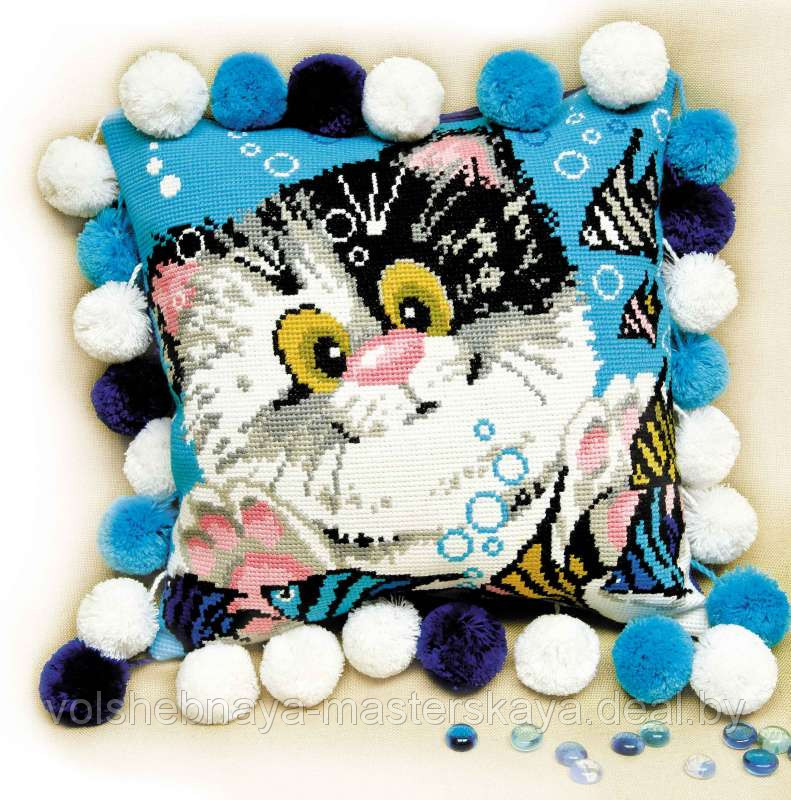 Набор для вышивания крестом Подушка "Котёнок" - фото 1 - id-p4250496