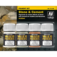 Набор сухих пигментов Pigments (камень-цемент) ACRYLICOS VALLEJO (Испания) 4х30мл. V-73192 Набор сухих пигментов Pigments (камень-цемент) ACRYLICOS VALLEJO (Испания) 4х30мл.