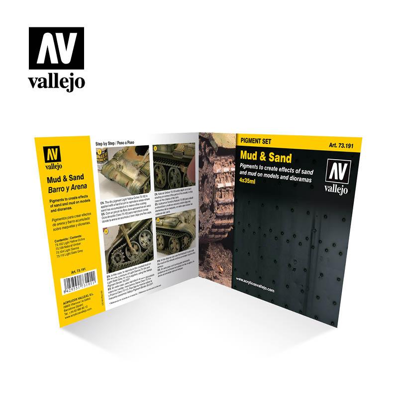 Набор сухих пигментов Pigments (грязь-песок) ACRYLICOS VALLEJO (Испания) 4х30мл. - фото 2 - id-p70239469