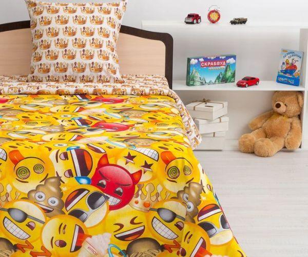 Детское постельное белье «Emoji» Эмоджи 431560 (1,5-спальный) - фото 2 - id-p86766362