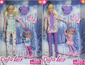 Игровой набор "Кукла "DefaLucy" с дочкой на лыжном курорте" с аксессуарами (Арт.8356)
