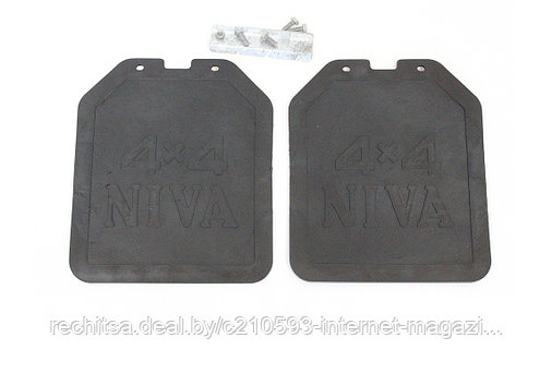 Брызговики задние НИВА 2121-21213, 21214 с надписью "4х4 NIVA" с креплением, комп. 2 шт. (резина), фото 2