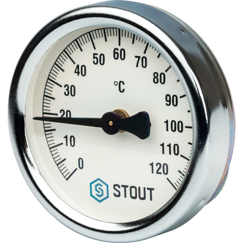 Термометр биметаллический накладной с пружиной STOUT. Корпус Dn 63 мм - фото 1 - id-p86863527