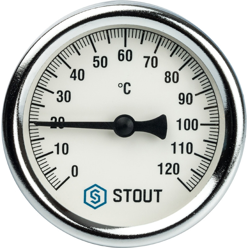 Термометр биметаллический с погружной гильзой STOUT. Корпус Dn 63 мм, гильза 75 мм 1/ 2" - фото 2 - id-p86865270