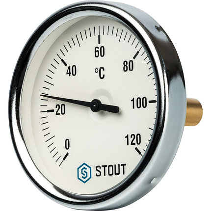 Термометр биметаллический с погружной гильзой STOUT. Корпус Dn 80 мм, гильза 50 мм 1/ 2", фото 2