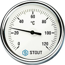 Термометр биметаллический с погружной гильзой STOUT. Корпус Dn 80 мм, гильза 50 мм 1/ 2", фото 2