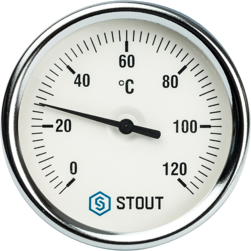 Термометр биметаллический с погружной гильзой STOUT. Корпус Dn 80 мм, гильза 75 мм 1/ 2" - фото 2 - id-p86865656