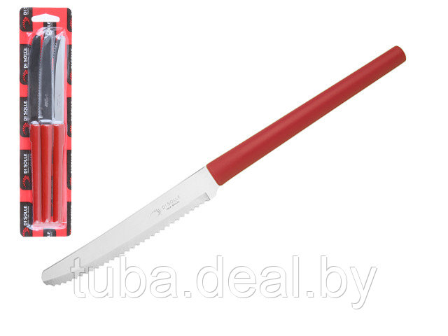 Набор ножей столовых, 3шт., серия MILLENIUN, красные, DI SOLLE (Супер цена! Длина: 213 мм, длина лезвия: 101 - фото 1 - id-p86818357