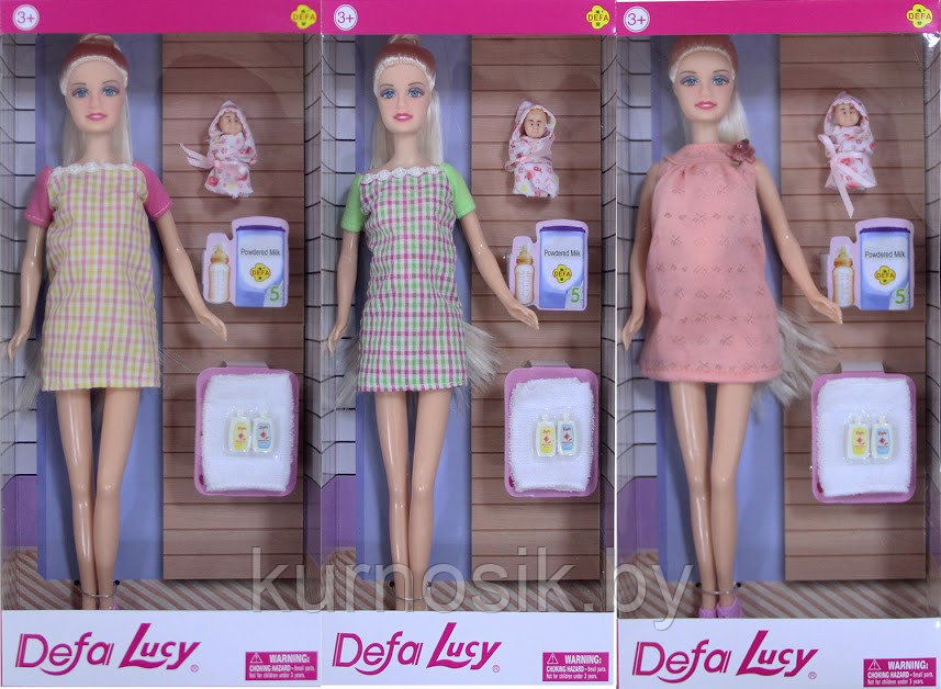 Игровой набор для девочек  Беременная Кукла "DefaLucy" с крошечным младенцем и аксессуарами  (Арт.8357)