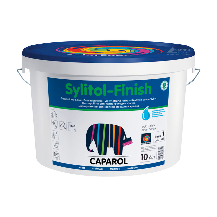 Краска силикатная фасадная Caparol Sylitol-Finish База 1, 10 л. - фото 1 - id-p86896068