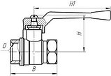 Кран шаровой латунный Ду100 11Б27П1 VP, ручка-рычаг, фото 2
