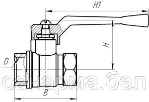 Кран шаровой латунный Ду20 11Б27П1 VP, ручка-рычаг - фото 2 - id-p4264593
