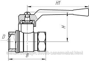 Кран шаровой латунный Ду50 11Б27П1 VP, ручка-рычаг - фото 2 - id-p4264646