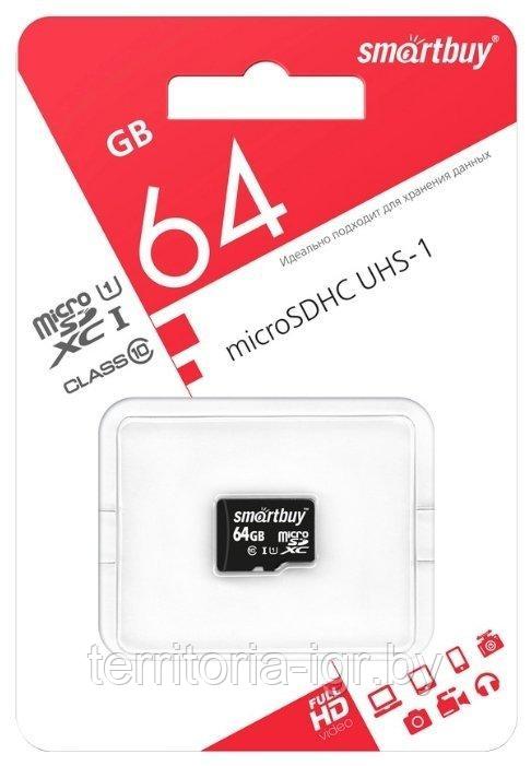 Карта памяти 64Gb Class 10 micro SDXC SB64GBSDCL10-00 UHS-1 Smartbuy