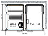 Комбинированная сауна с пародушевой кабиной Tylo Impression Twin 130/1309 черный профиль, фото 2