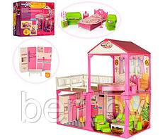 Кукольный домик с мебелью, 2-х этажный, Lovely Villa 6982B, 3 комнаты, аксессуары, игровой набор