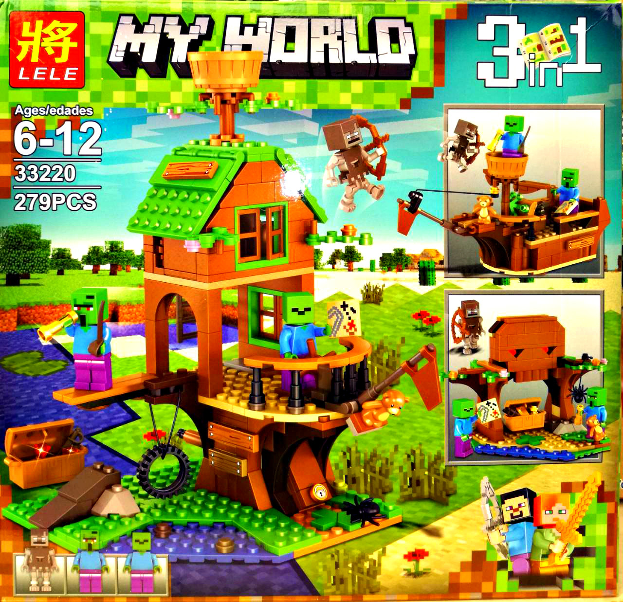 Конструктор Lele 33220 My World 3в1 Дом-корабль зомби (аналог Lego Minecraft) 279 д - фото 1 - id-p86997775