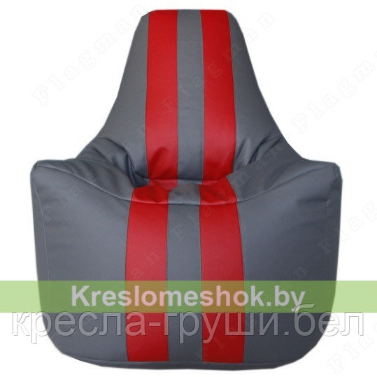 Кресло мешок Спортинг Чемпион (серый с красным) - фото 1 - id-p87000859