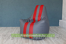 Кресло мешок Спортинг Чемпион (серый с красным), фото 2