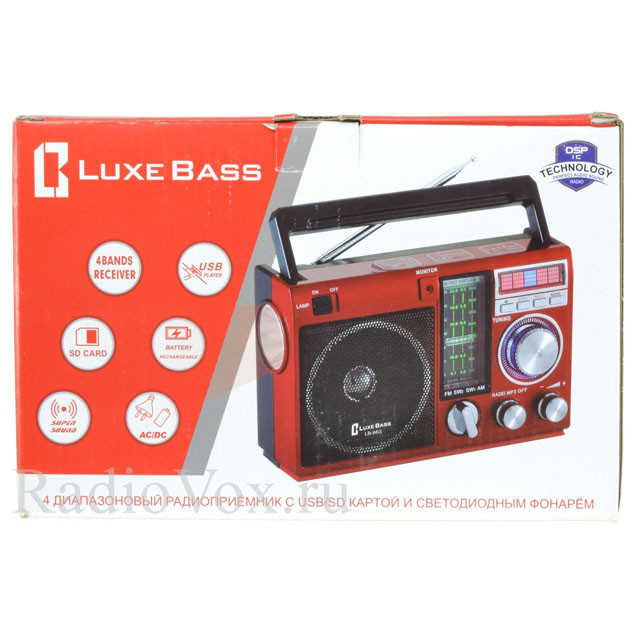 Радиоприемник Luxe Bass LB-A63 (USB\SD\MP3) + фонарик - фото 1 - id-p87062594