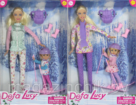 Кукла Defa Lucy c дочкой лыжницей (8356) - фото 2 - id-p87062842