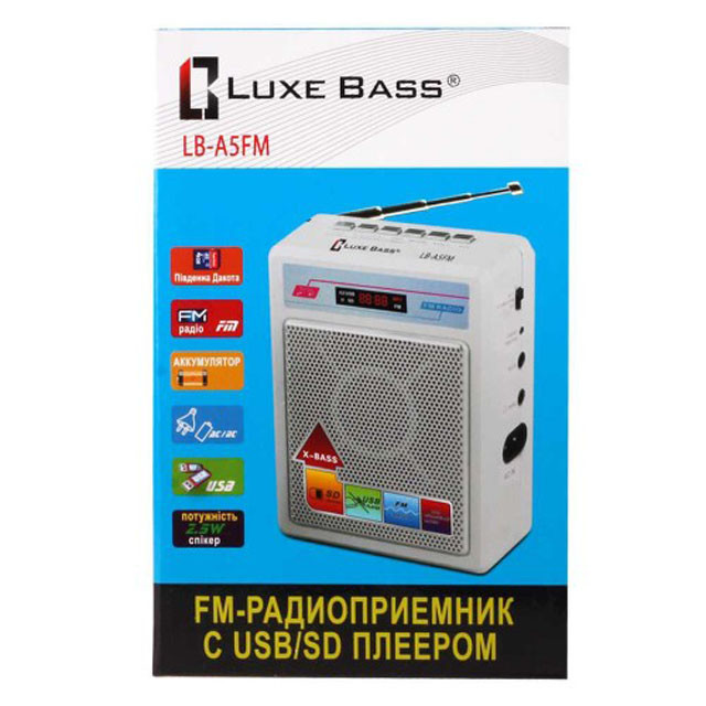 Радиоприемник Luxe Bass LB-A5FM с USB (черный) - фото 1 - id-p87066840