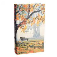Сейф-книга дерево под шёлк "Осень в парке" 21х13х5 см