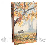 Сейф-книга дерево под шёлк "Осень в парке" 21х13х5 см, фото 5