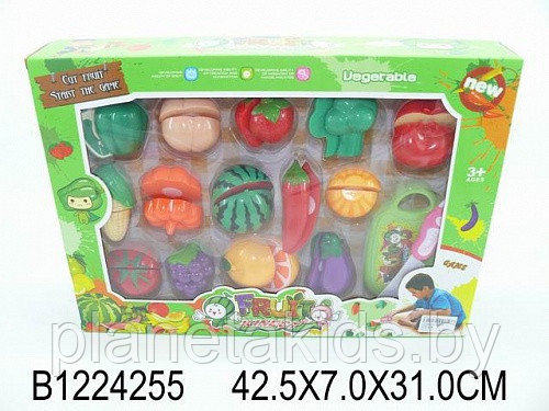 Детский набор фруктов и овощей на липучках с разделочной доской и ножом FD234-11