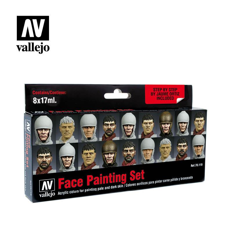 Набор акриловых красок для лиц миниатюр Faces Painting, 8х17мл, Vallejo - фото 2 - id-p67957860