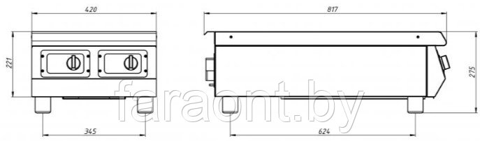 Плита 2-х конфорочная индукционная Ф2ИП/800 GRILL MASTER (настольная) - фото 2 - id-p87091866