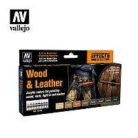 Набор акриловых красок для моделизма WOOD&LEATHER, 8х17мл, Vallejo