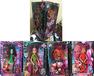 Набор шарнирных кукол (4 шт) Monster High с аксессуарами