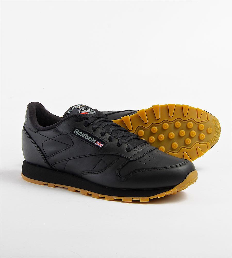 КРОССОВКИ REEBOK CLASSIC LEATHER ЧЕРНЫЕ - фото 1 - id-p87136113