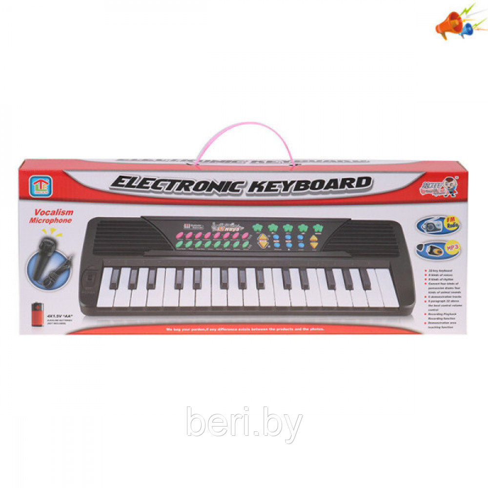 Детский синтезатор пианино TLF-014F USB с микрофоном, 32 клавиши, радио FM - фото 2 - id-p87153392