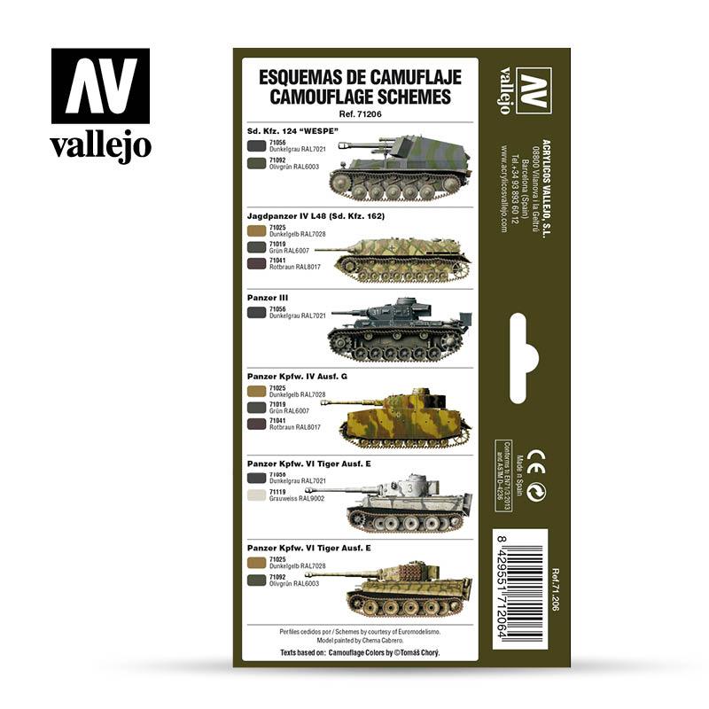 Набор акриловых красок для сборных моделей AFV GERMAN COLORS 1940-1945, 8х17мл, Vallejo - фото 2 - id-p87168329